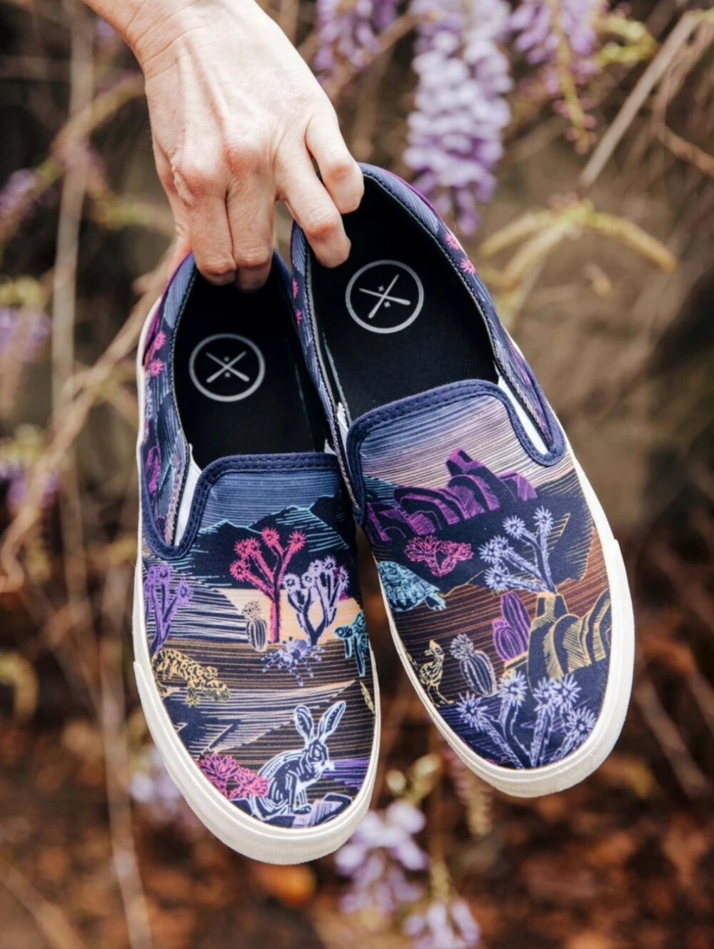 Innkas Mohave Vegan Slip-On Shoes Sneakers - Size 12 - Southwestern Rabbit AOP